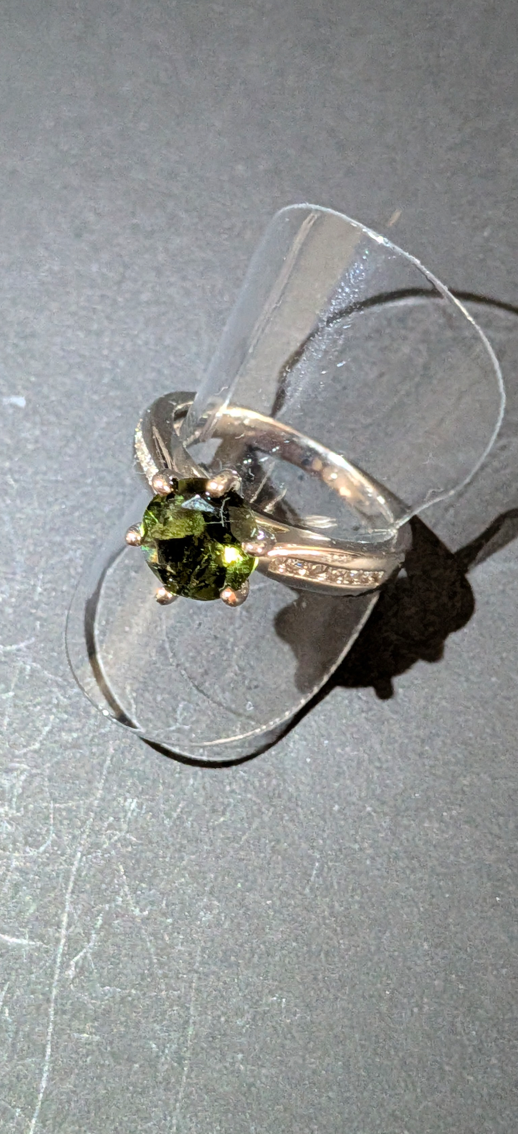 Moldavite Gemstone Ring 1,7ct #59