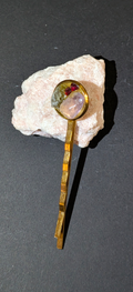 Hair Pin With Moldavites, Amethyst and Bohemian Garnets #5