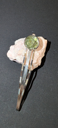 Hair Clip Brooch With Moldavites #6
