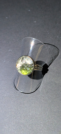 Adjustable Ring With Moldavites and Herkimer Diamonds #14