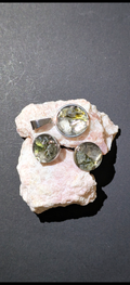 Pendant And Ear-Rings Set With Moldavites And Herkimer Diamonds #20
