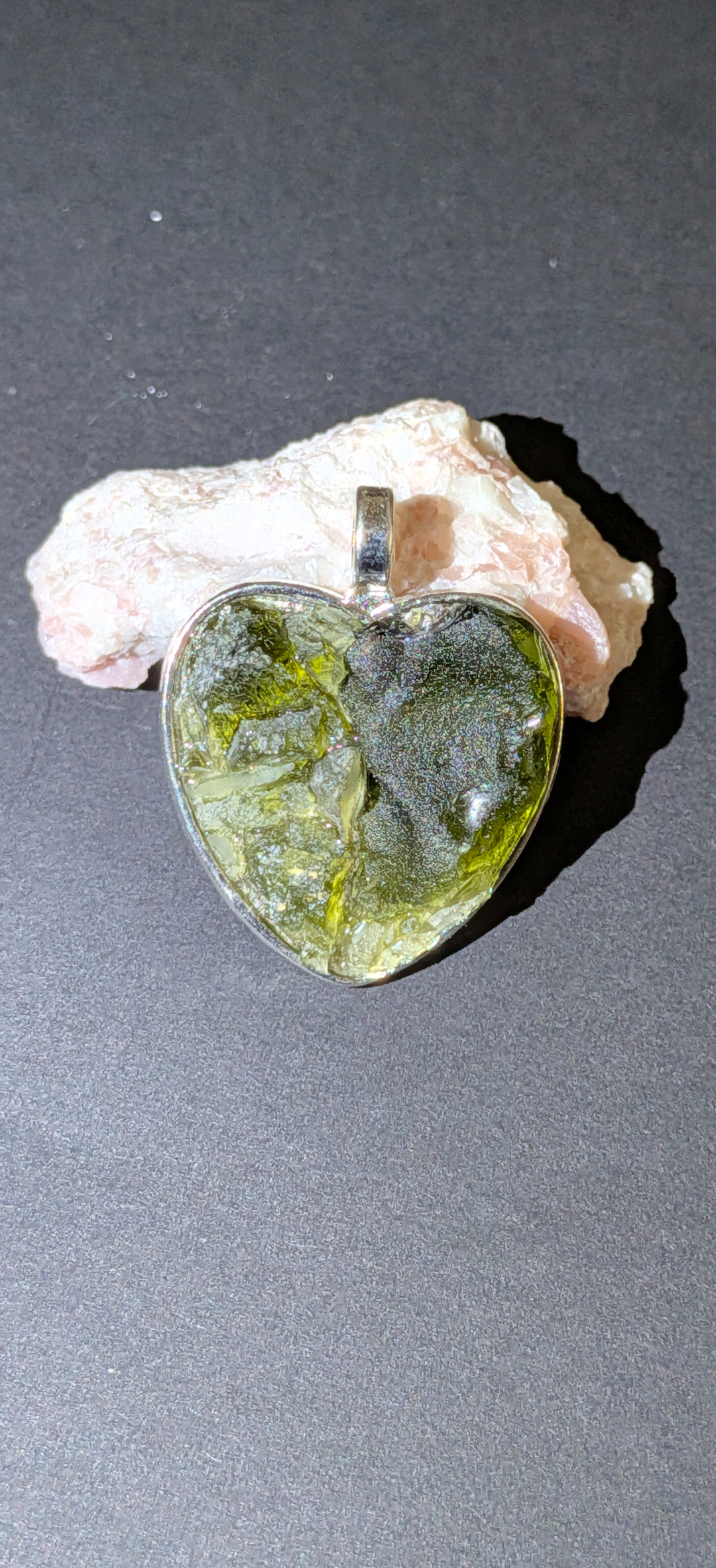 Heart Shaped Pendant With Moldavites #27