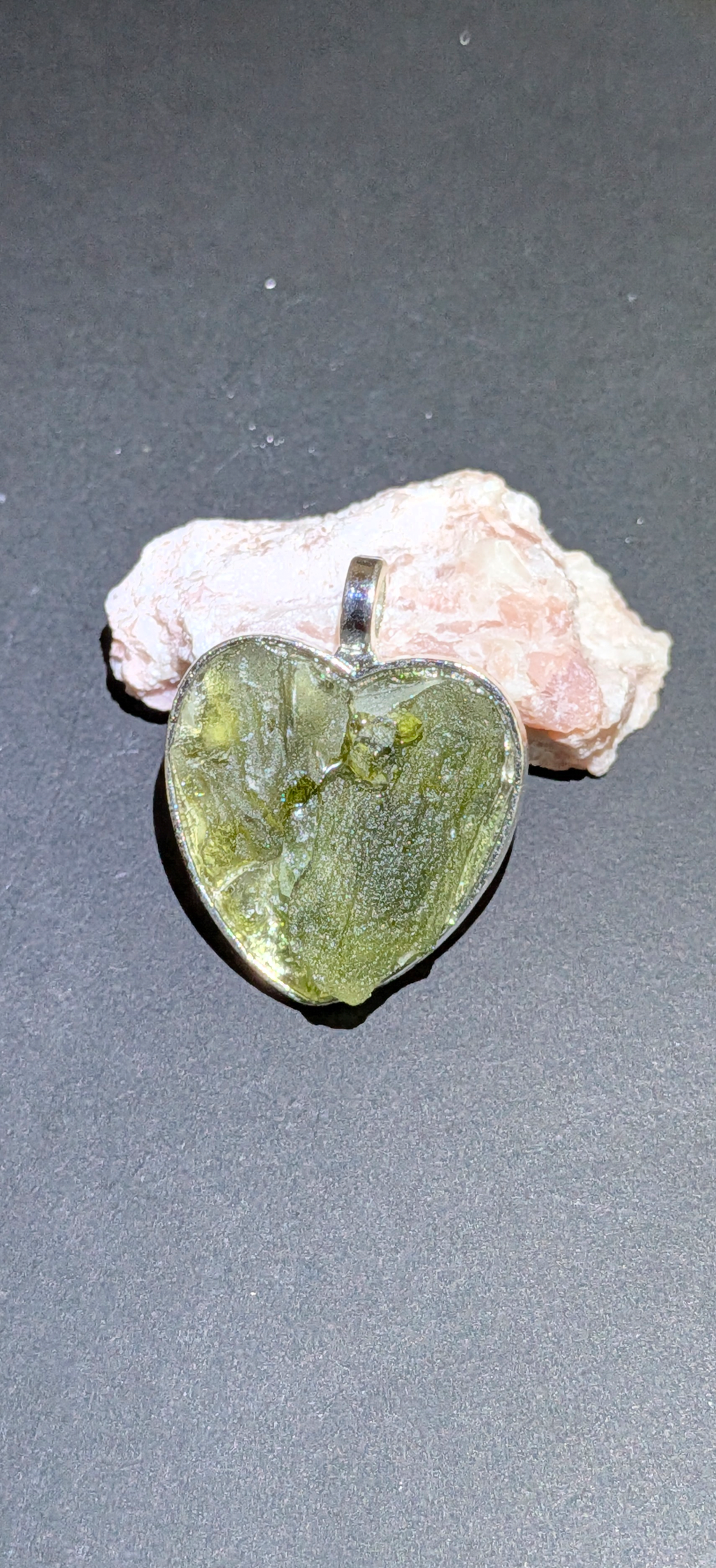 Heart Shaped Pendant With Moldavites #28