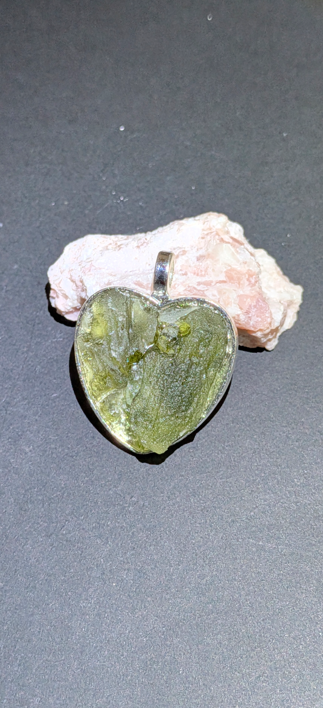 Heart Shaped Pendant With Moldavites #28