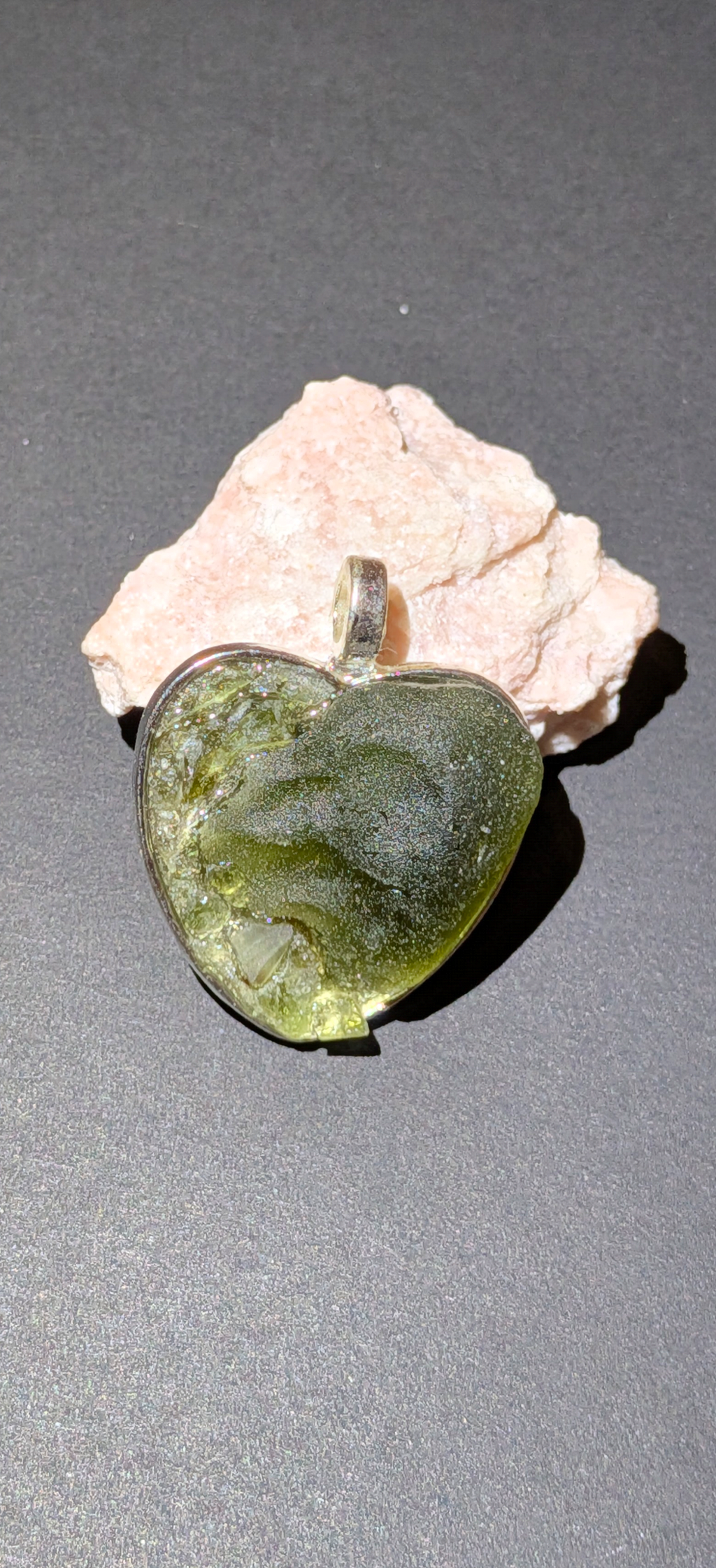 Heart Shaped Pendant With Moldavites #32
