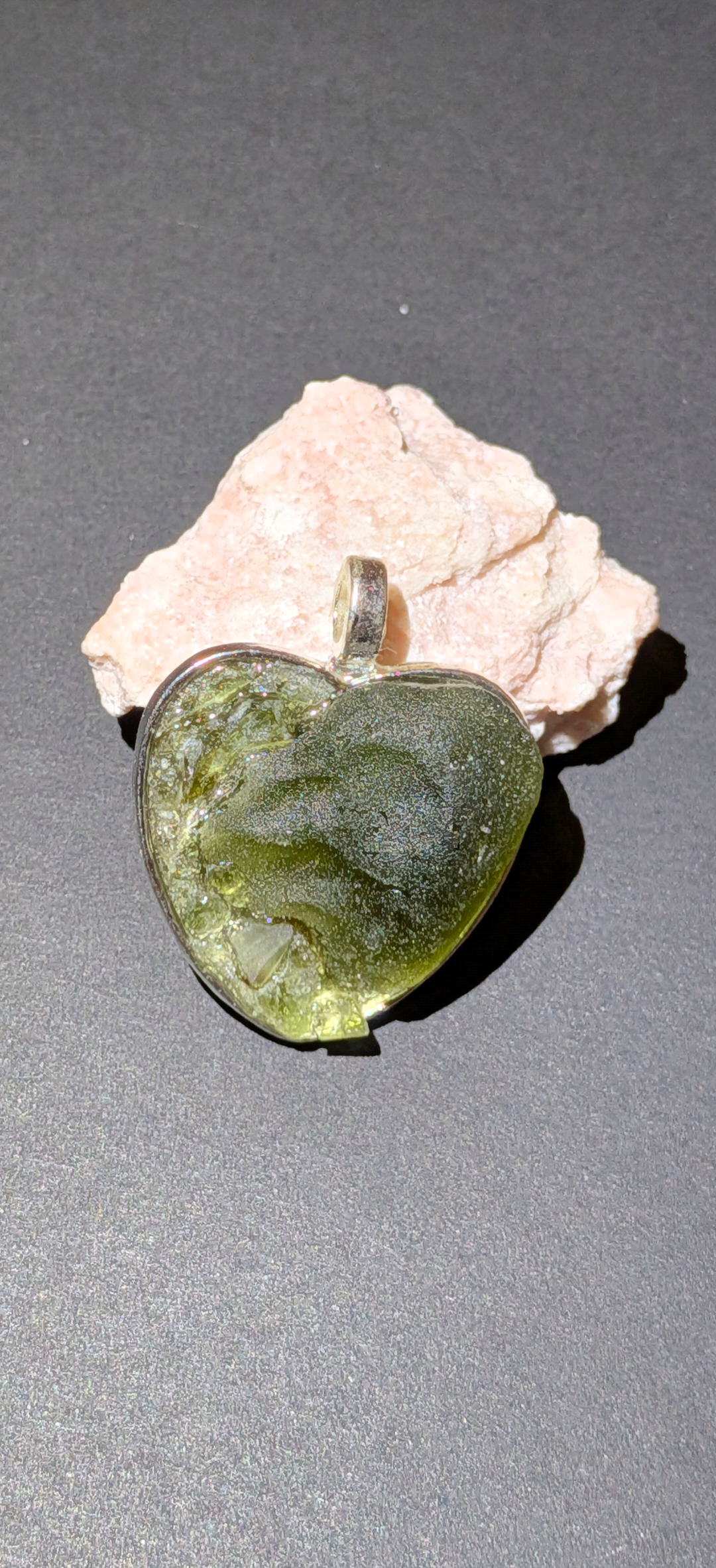 Heart Shaped Pendant With Moldavites #32