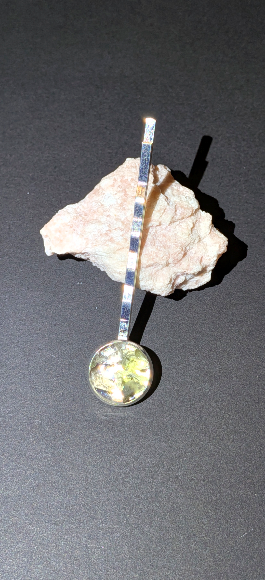 Hair Pin With Moldavites and Herkimer Diamonds #35