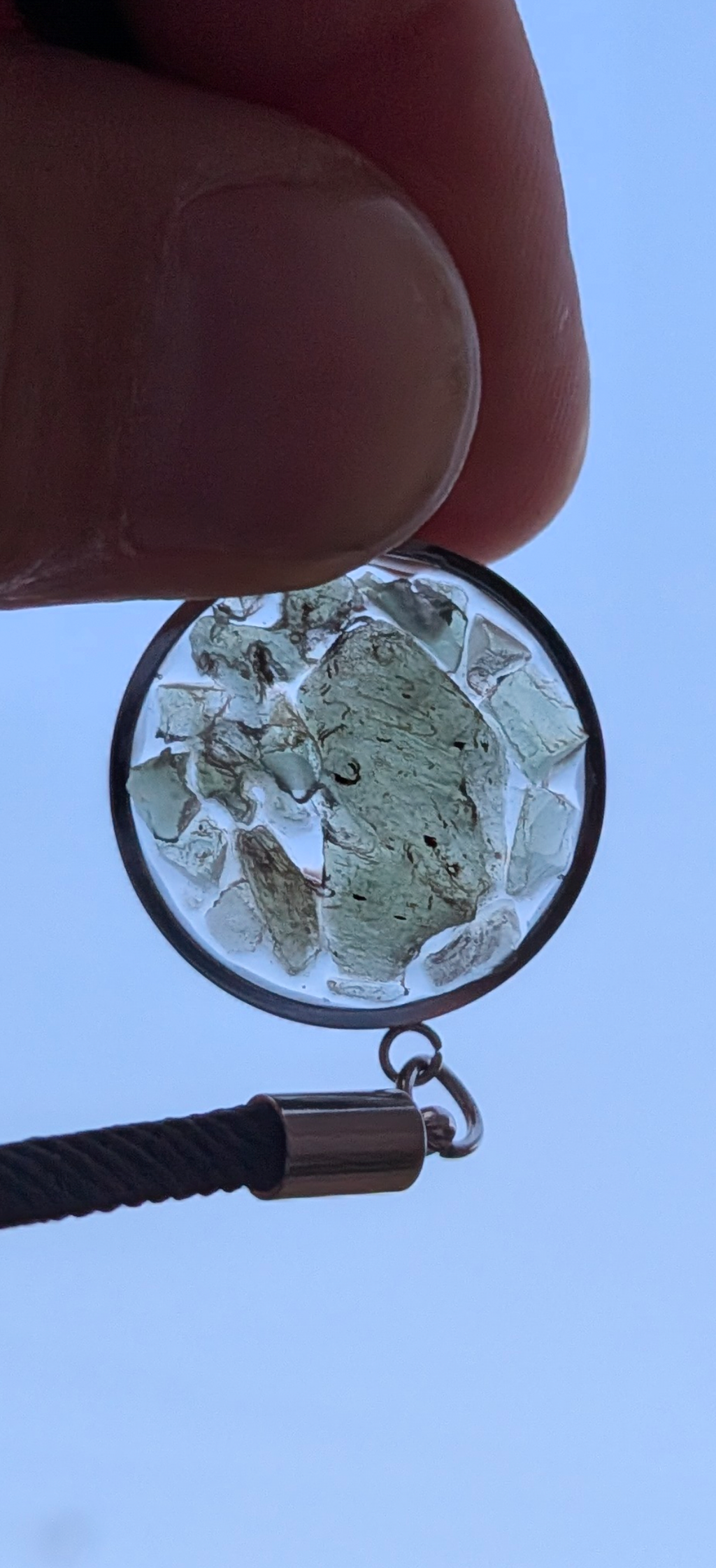 Fabric Transparent Bracelet With Moldavites #49