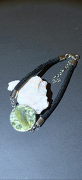 Fabric Bracelet With Moldavites #50