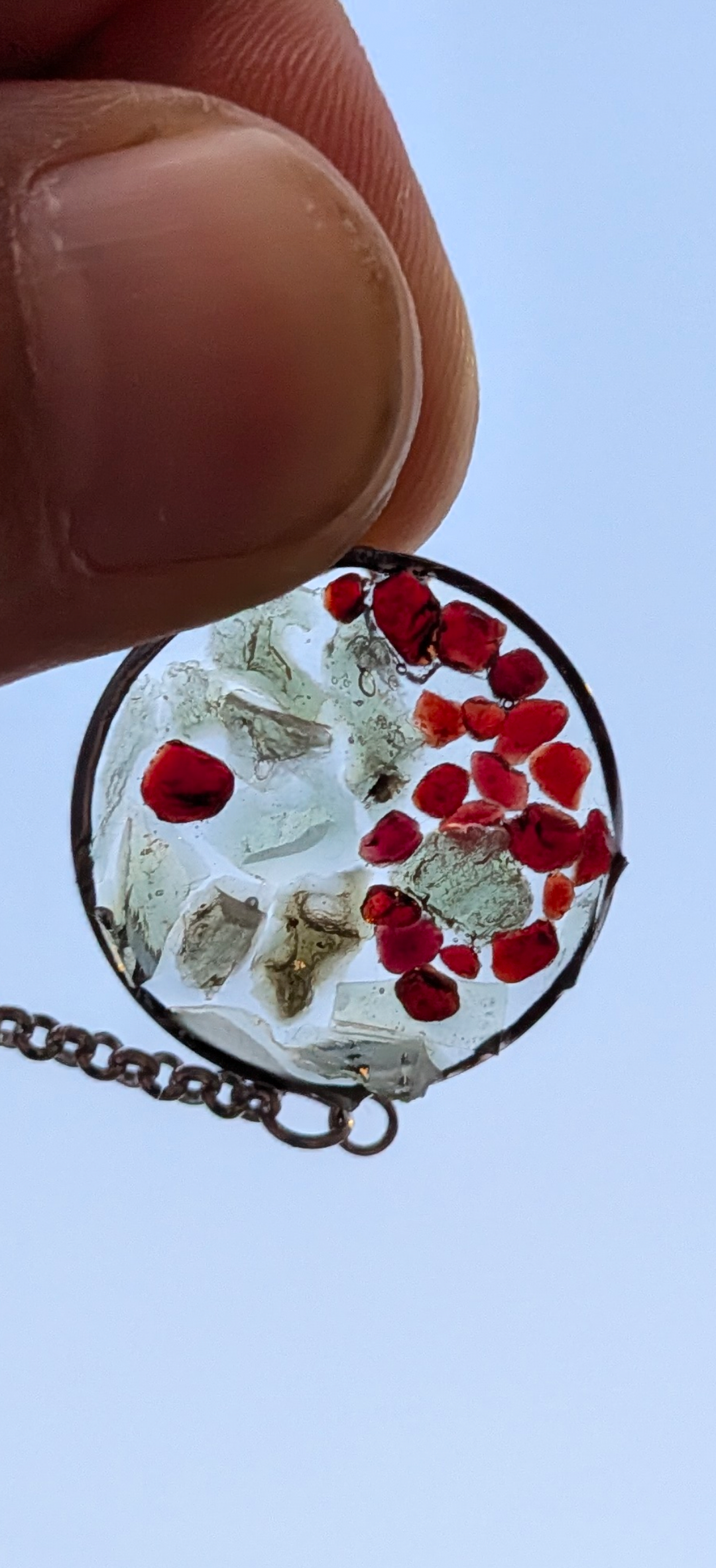 Transparent Bracelet With Moldavites And Bohemian Garnets #51