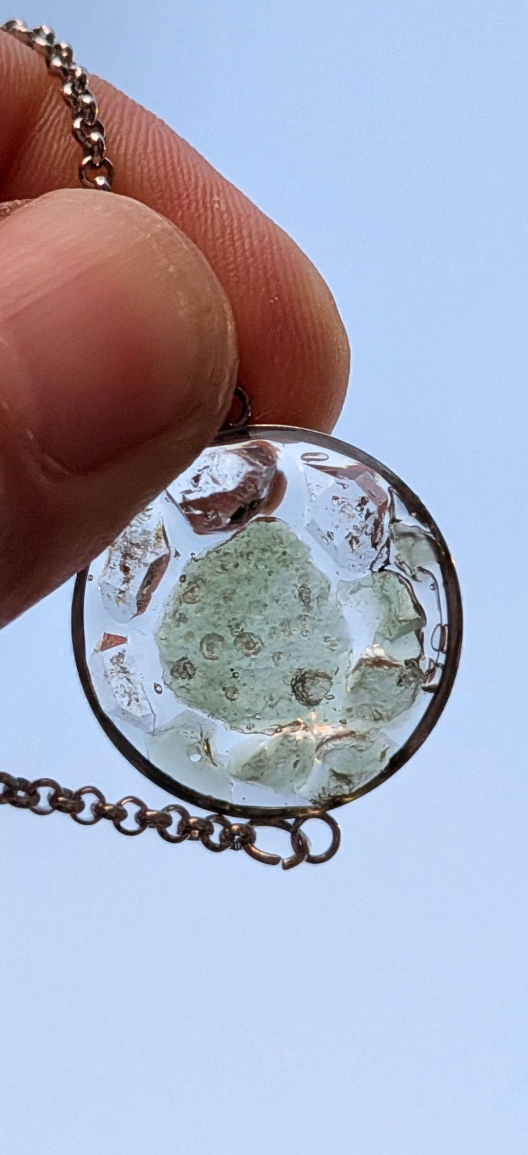 Transparent Bracelet With Moldavites And Herkimer Diamonds #52