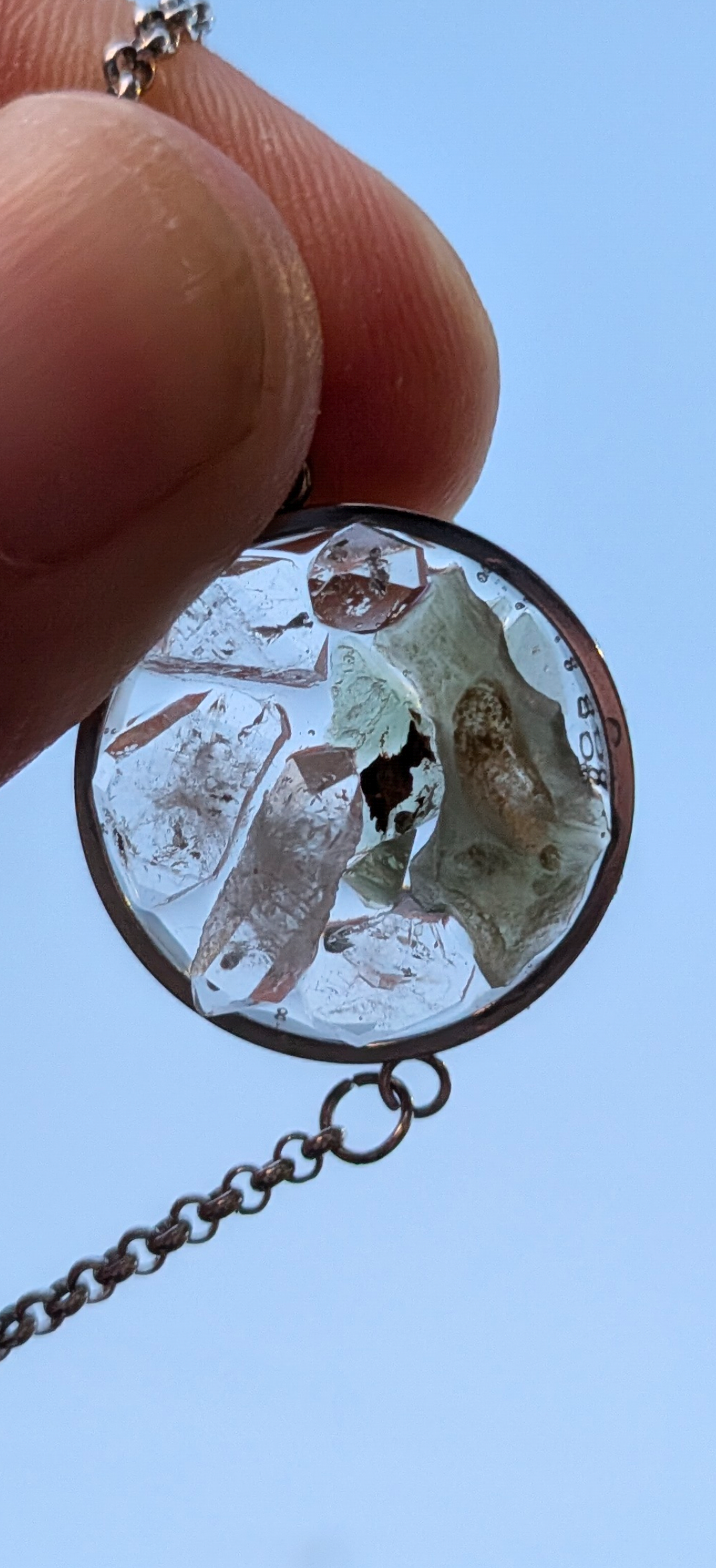 Transparent Bracelet With Moldavites And Herkimer Diamonds #53