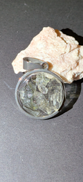 Round Transparent Pendant With Moldavites And Herkimer Diamonds #64