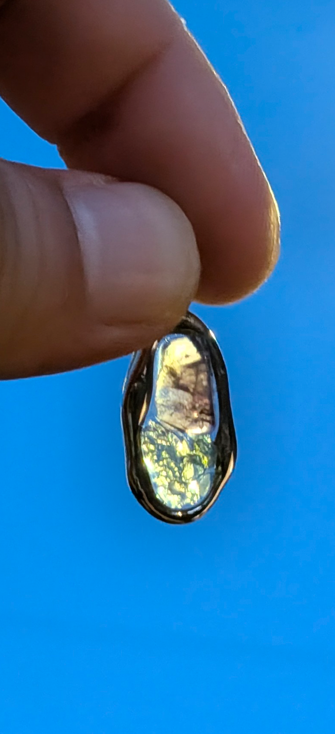 Small Drop Shaped Transparent Pendant With Moldavites And Amethysts #65