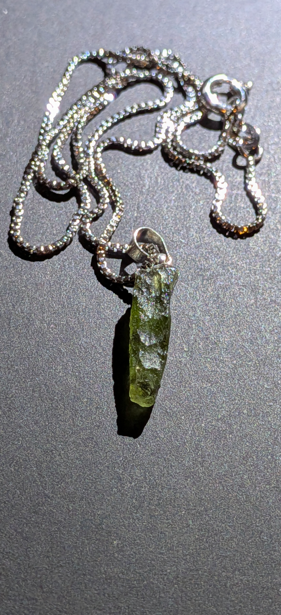 925 Silver Pendant With Moldavite #75