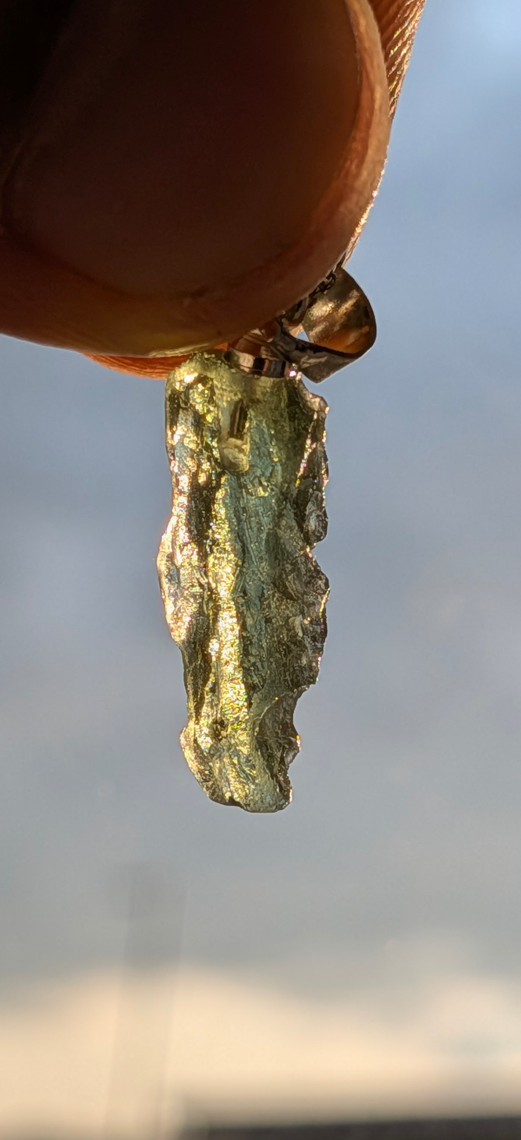 925 Silver Pendant With Moldavite #75