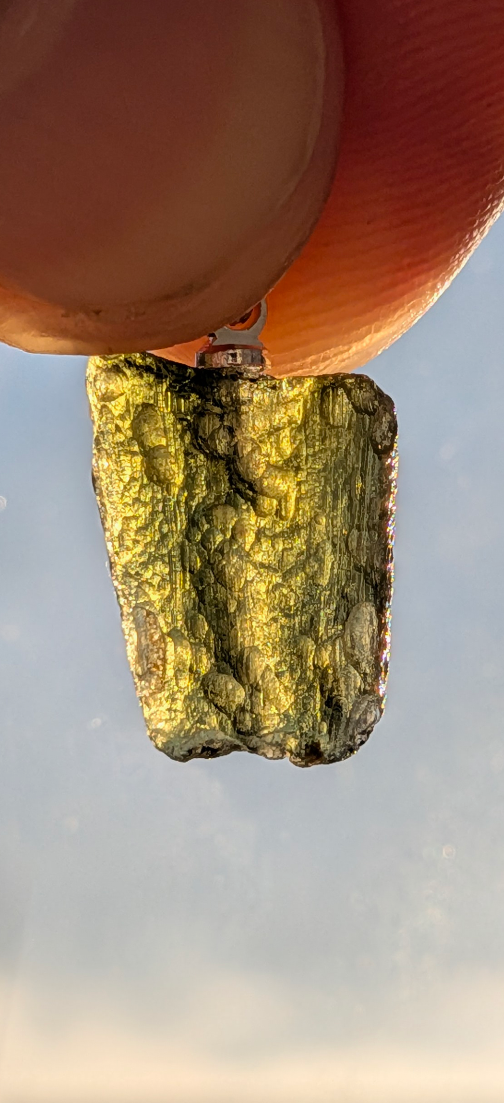 925 Silver Pendant With Moldavite #76