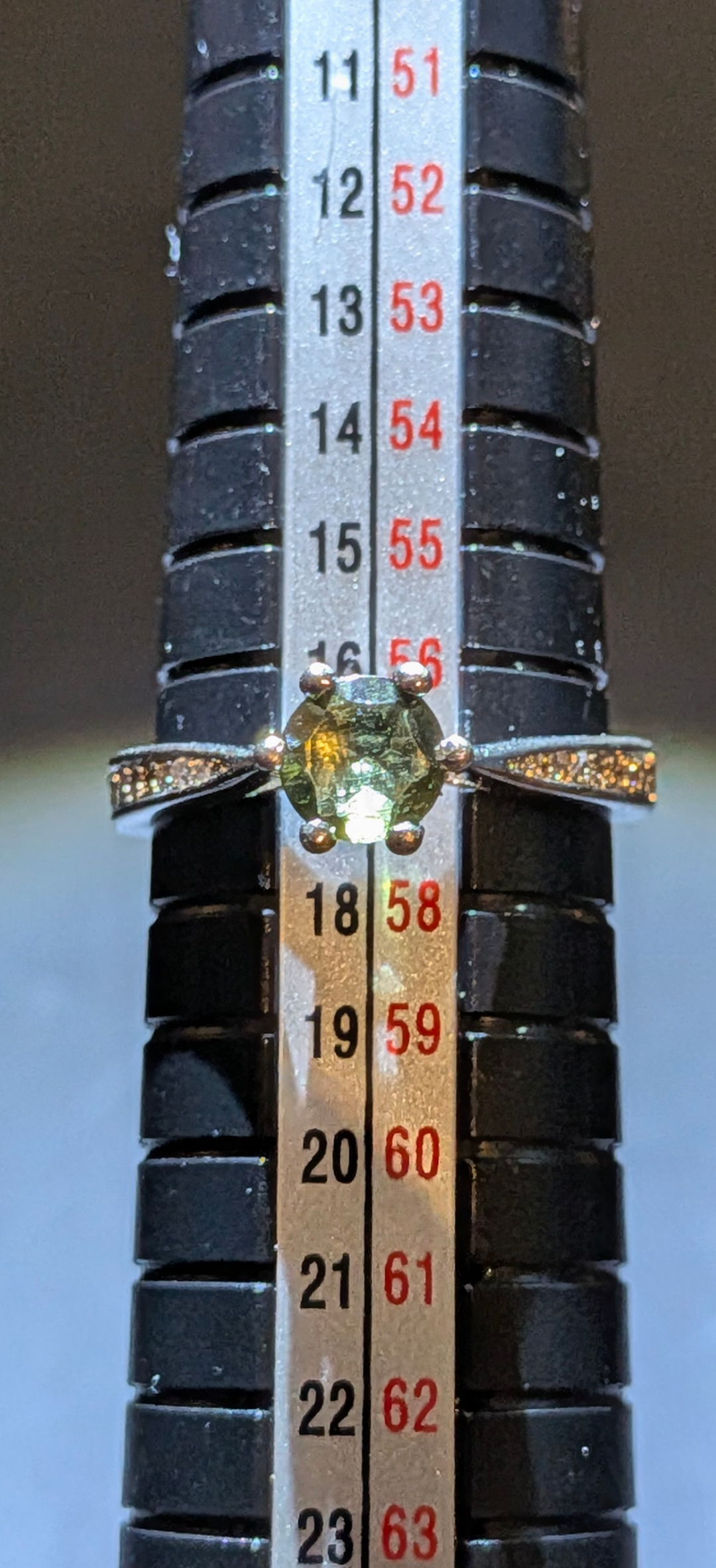 Moldavite Gemstone Ring 0,5ct #56