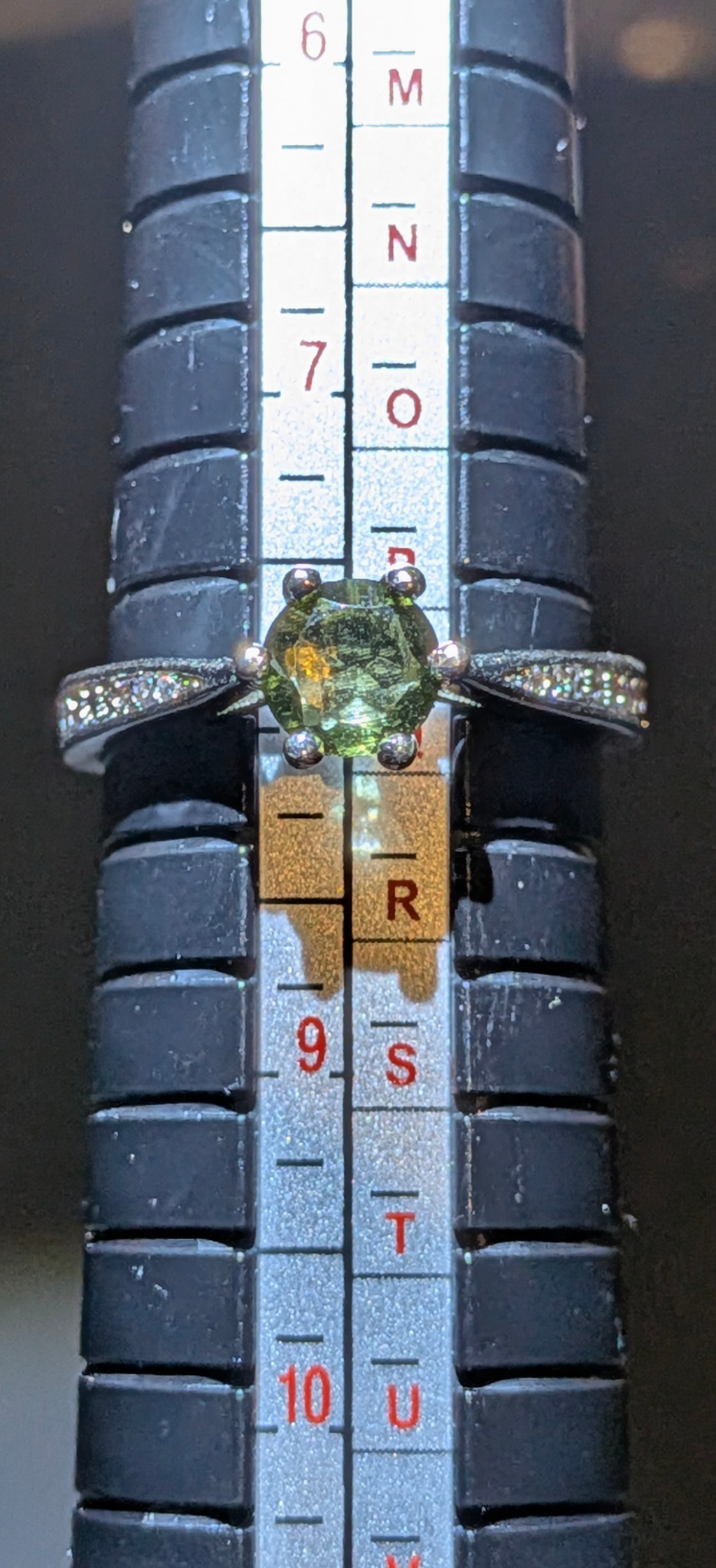 Moldavite Gemstone Ring 0,5ct #56