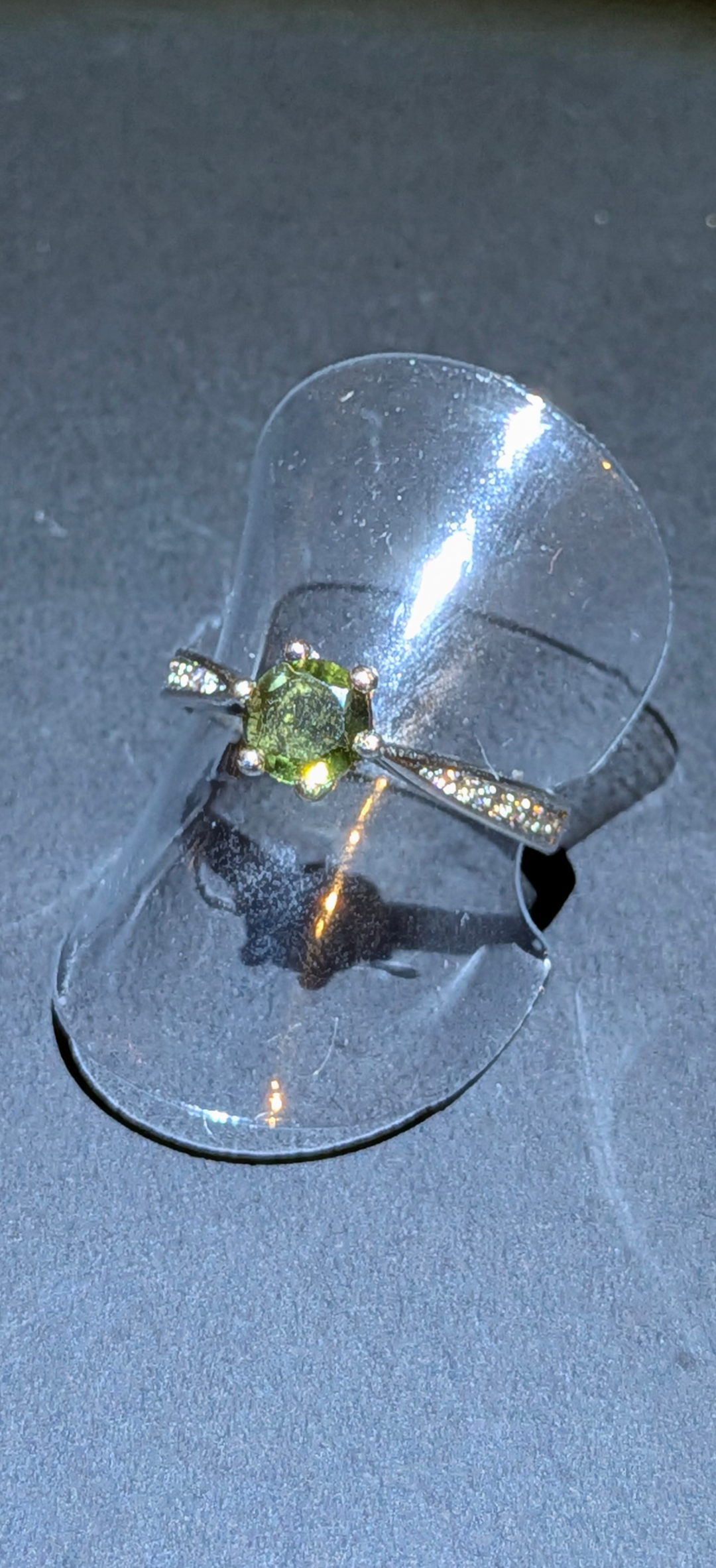 Moldavite Gemstone Ring 0,5ct #56